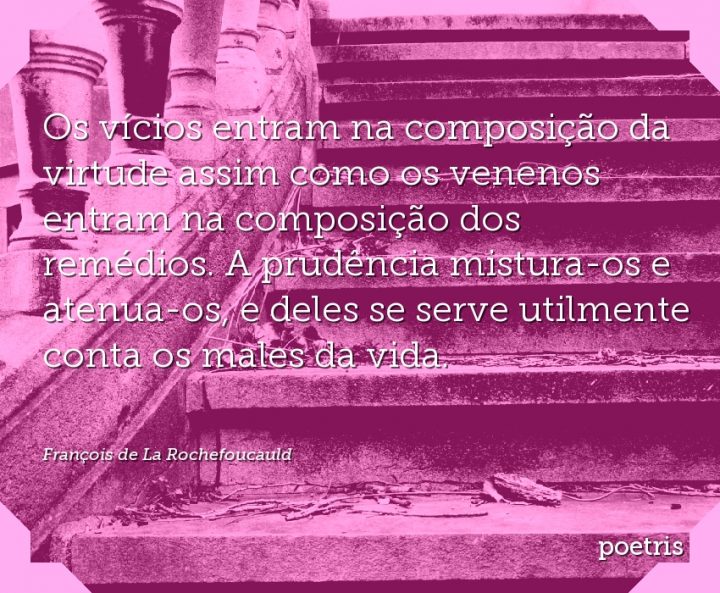 Os vícios entram na composição da virtude assim como os venenos entram na composição dos