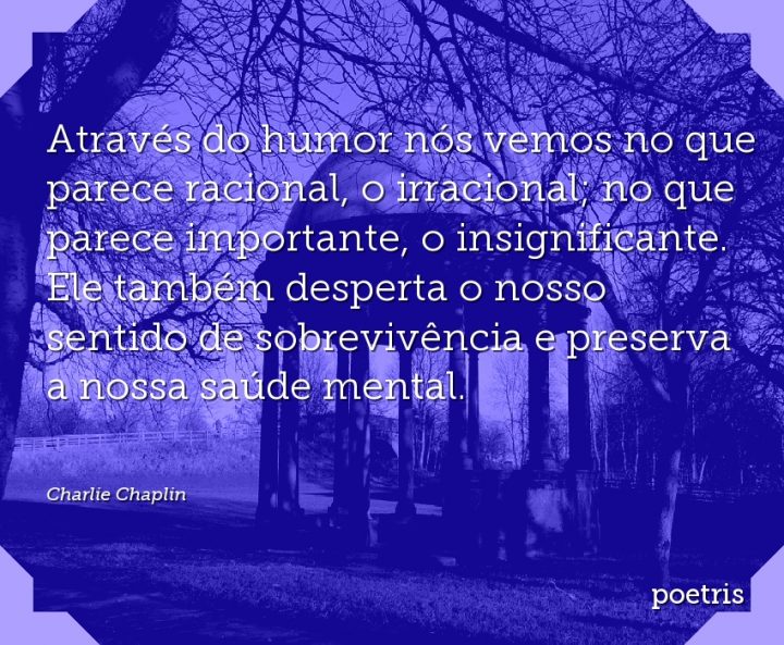 Através do humor nós vemos no que parece racional, o irracional; no que parece importante