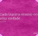 Cada lágrima ensina-nos uma verdade