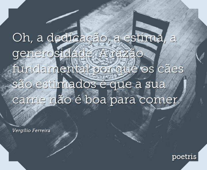 Oh, a dedicação, a estima, a generosidade