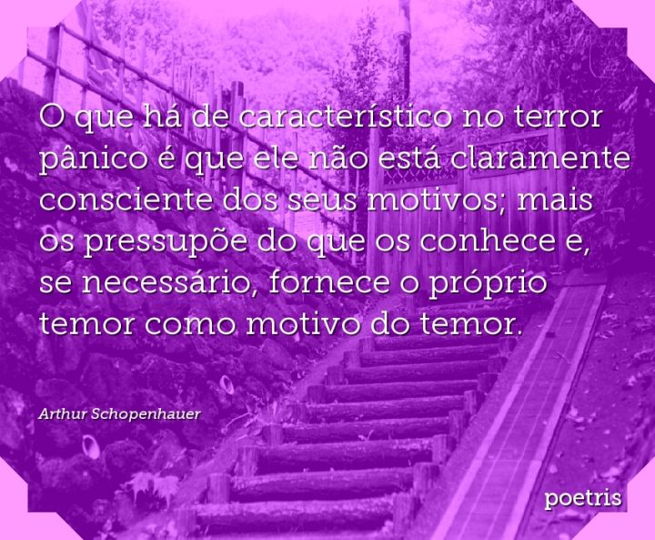 O que há de característico no terror pânico é que ele não está claramente consciente dos