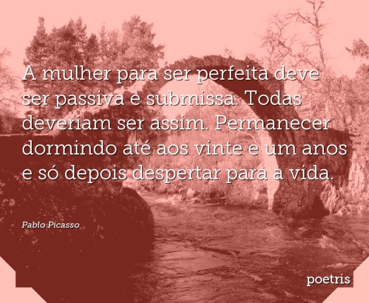 A mulher para ser perfeita deve ser passiva e submissa. Todas deveriam ser assim