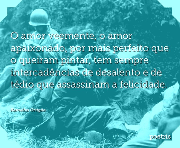 O amor veemente, o amor apaixonado, por mais perfeito que o queiram pintar
