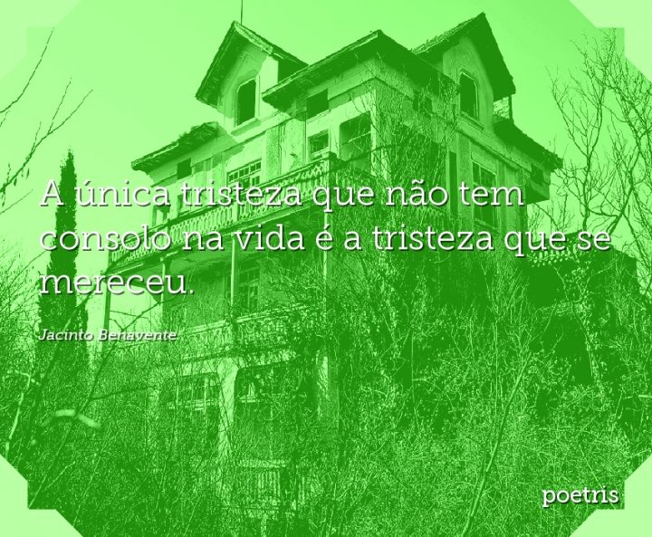 A única tristeza que não tem consolo na vida é a tristeza que se mereceu