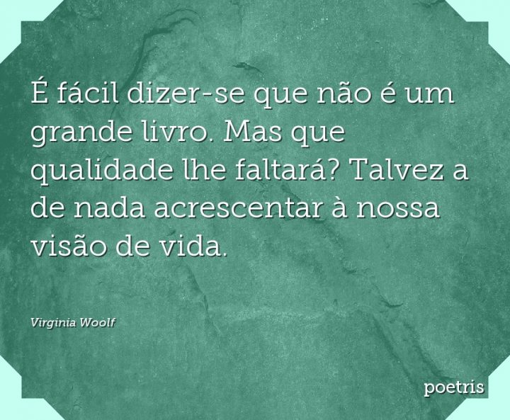 É fácil dizer-se que não é um grande livro