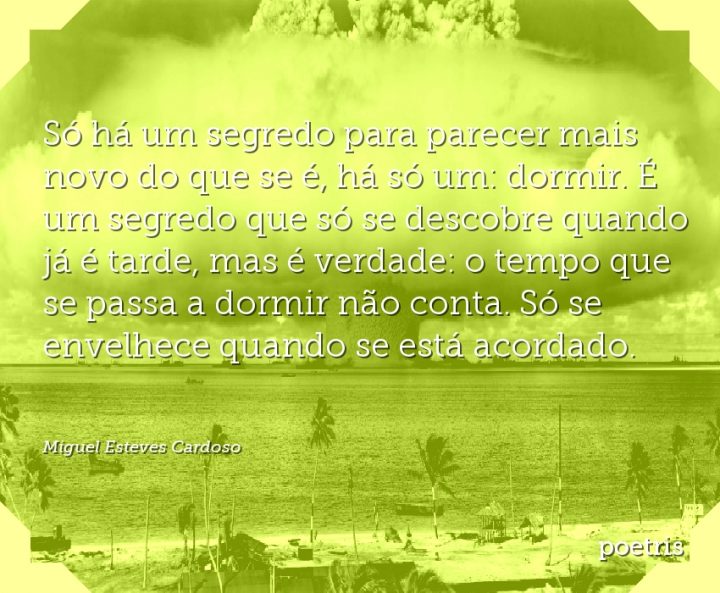 Só há um segredo para parecer mais novo do que se é, há só um: dormir