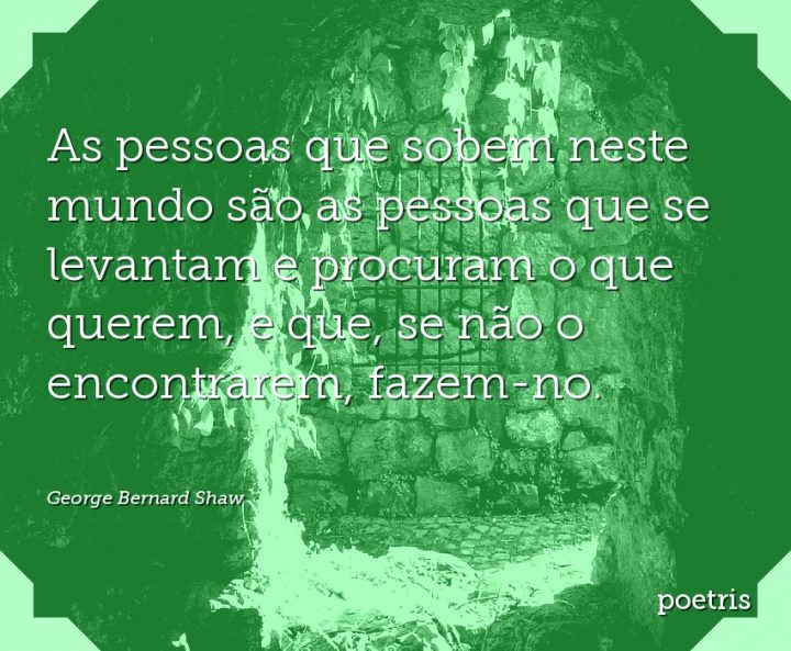 As pessoas que sobem neste mundo são as pessoas que se levantam e procuram o que querem, e que