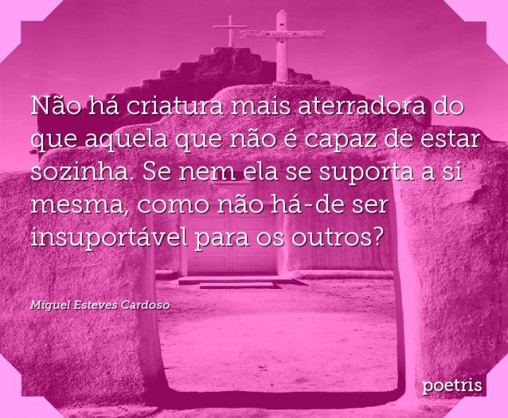 Não há criatura mais aterradora do que aquela que não é capaz de estar sozinha