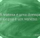 A tristeza é uma doença, a alegria é um veneno