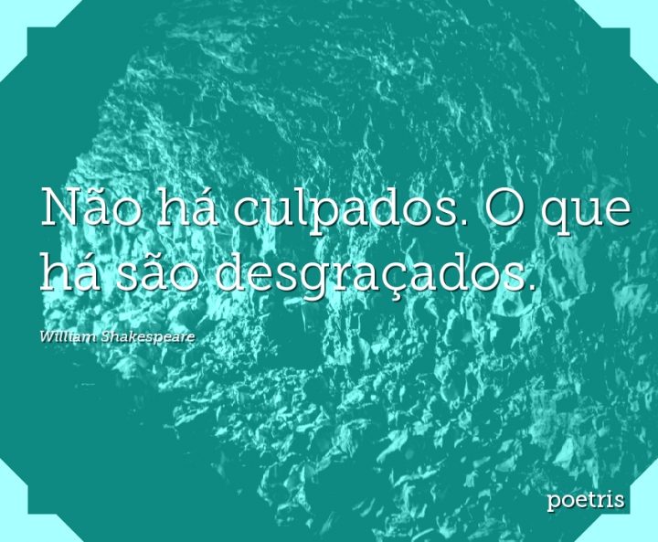 Não há culpados. O que há são desgraçados