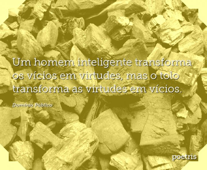 Um homem inteligente transforma os vícios em virtudes