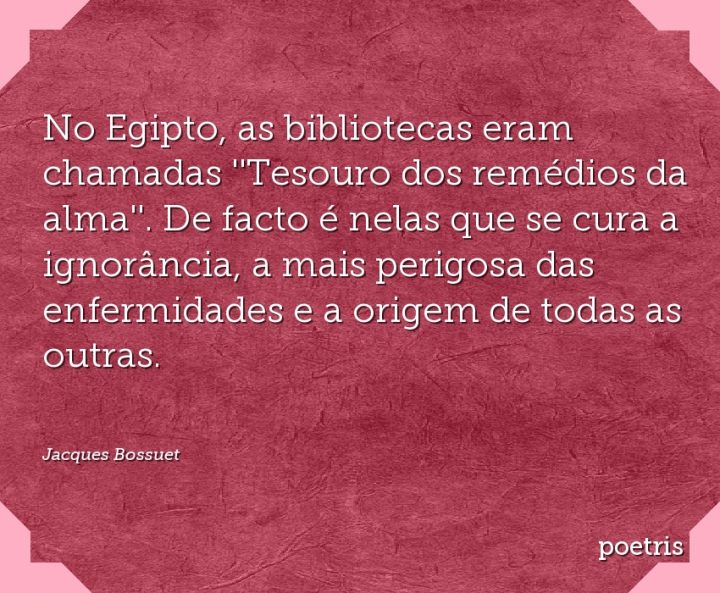No Egipto, as bibliotecas eram chamadas Tesouro dos remédios da alma
