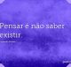 Pensar é não saber existir