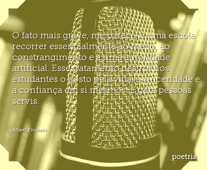 O fato mais grave, me parece, é uma escola recorrer essencialmente ao medo