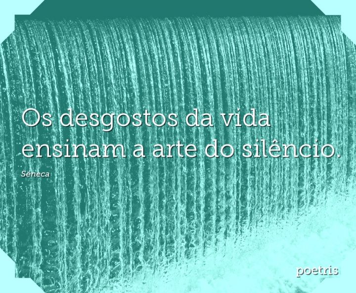 Os desgostos da vida ensinam a arte do silêncio