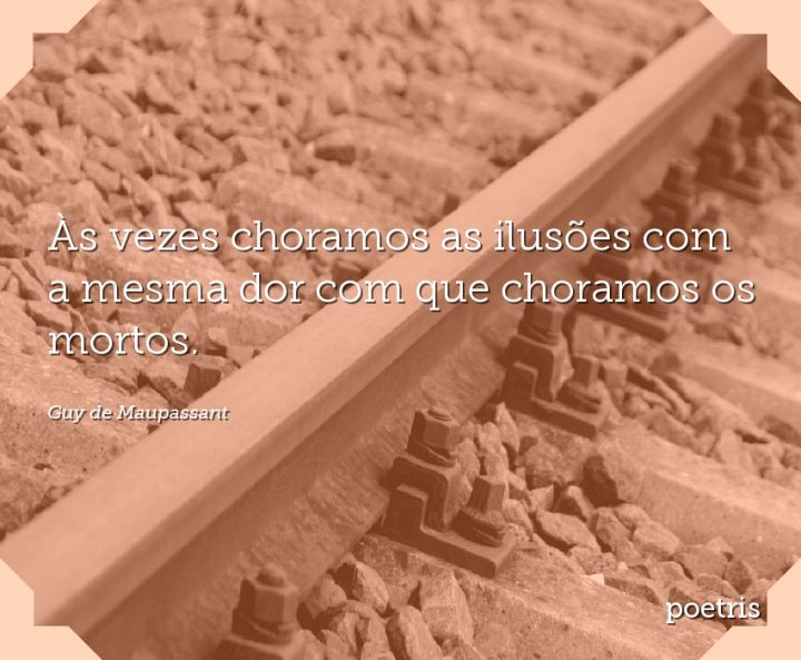 Às vezes choramos as ilusões com a mesma dor com que choramos os mortos